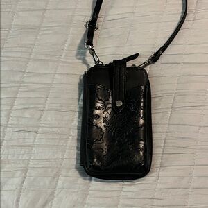 The Sak Black Embossed Crossbody Bag